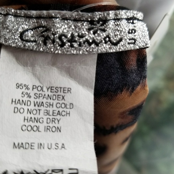 Animal print draped neck body hugging dress - Picture 7 of 7